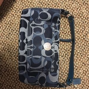 Small denim coach purse